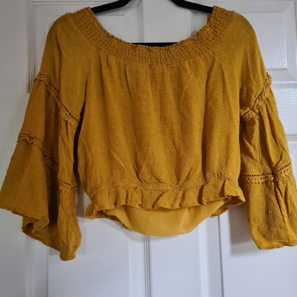 Yellow crop top
